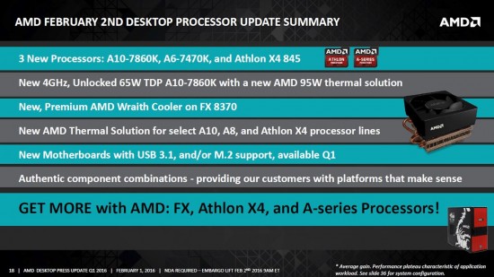 AMD A10 7860K, A6 7470K, Athlon X4 845