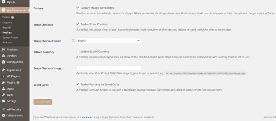 stripe plugin settings